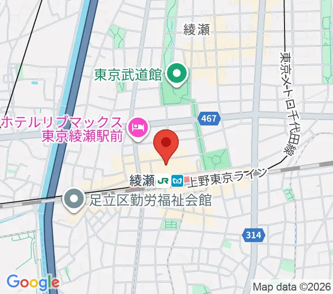 セブンカルチャークラブ綾瀬の地図