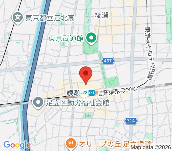 セブンカルチャークラブ綾瀬の地図