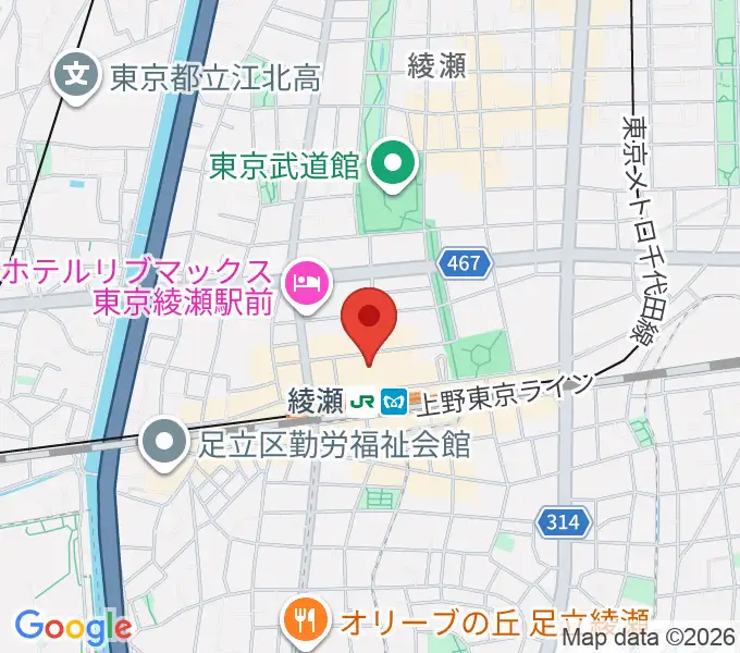 セブンカルチャークラブ綾瀬の地図