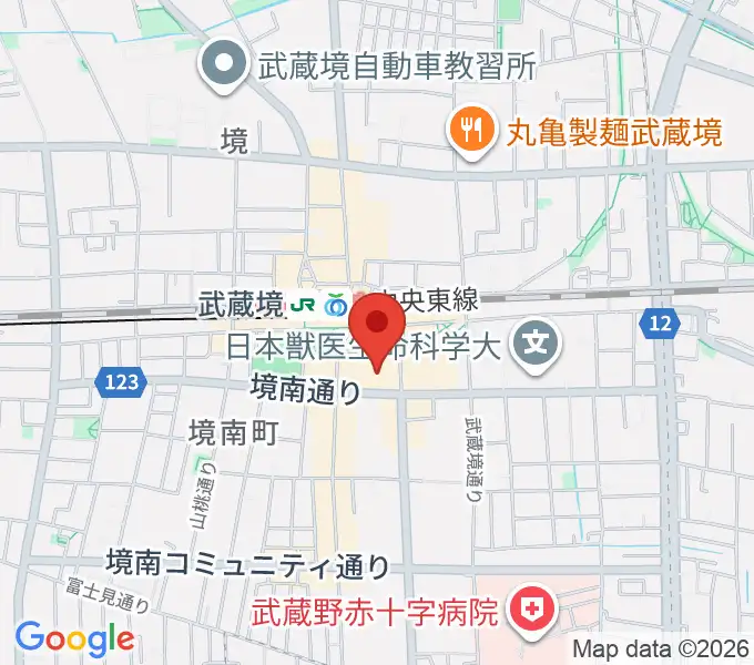 セブンカルチャークラブ武蔵境の地図