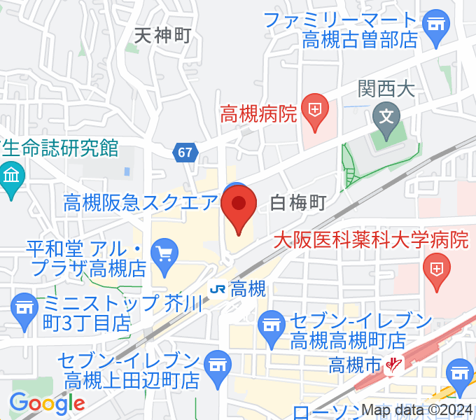 タワーレコード高槻阪急スクエア店の場所