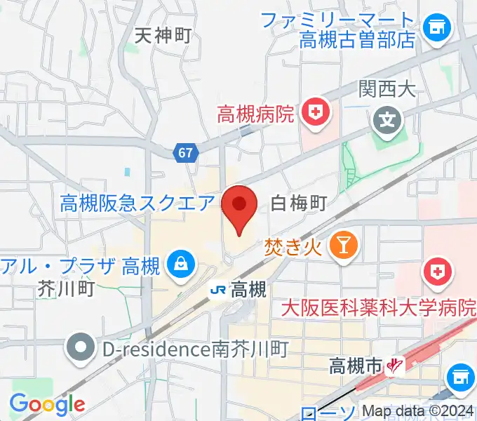 タワーレコード高槻阪急スクエア店の地図