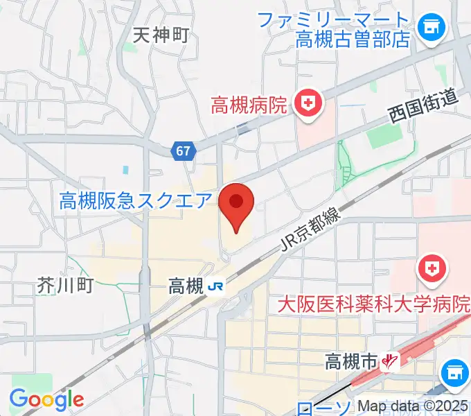 タワーレコード高槻阪急スクエア店の地図