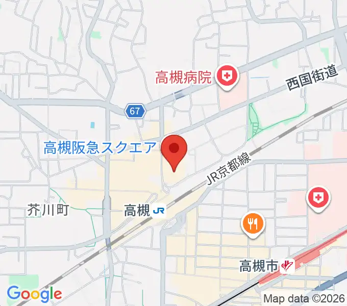 タワーレコード高槻阪急スクエア店の地図