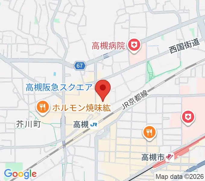 タワーレコード高槻阪急スクエア店の地図