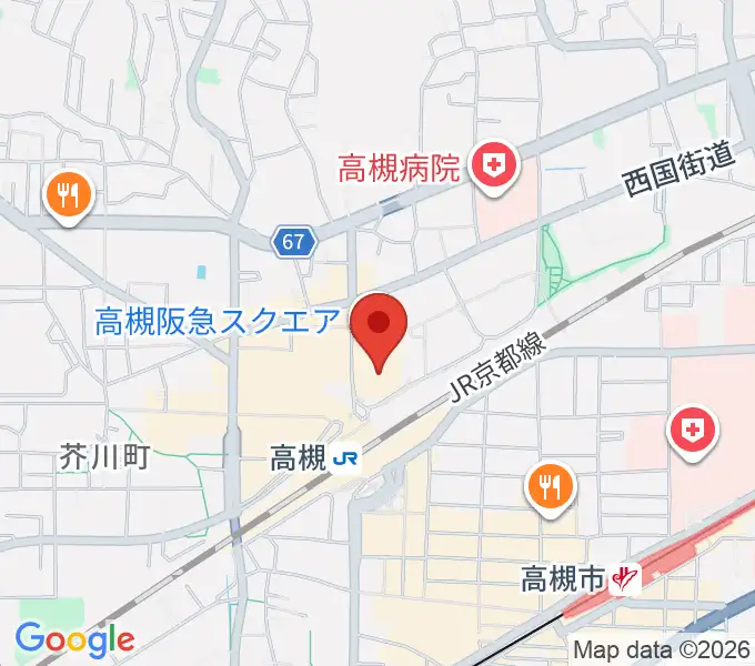 タワーレコード高槻阪急スクエア店の地図