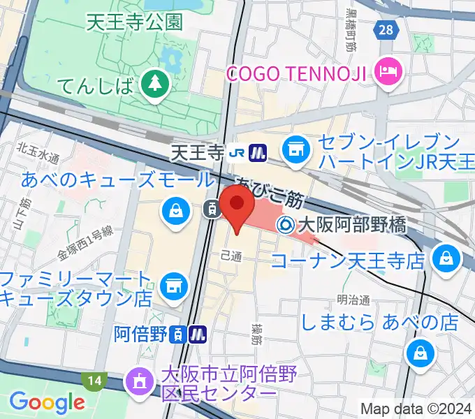 タワーレコード あべのHoop店の地図