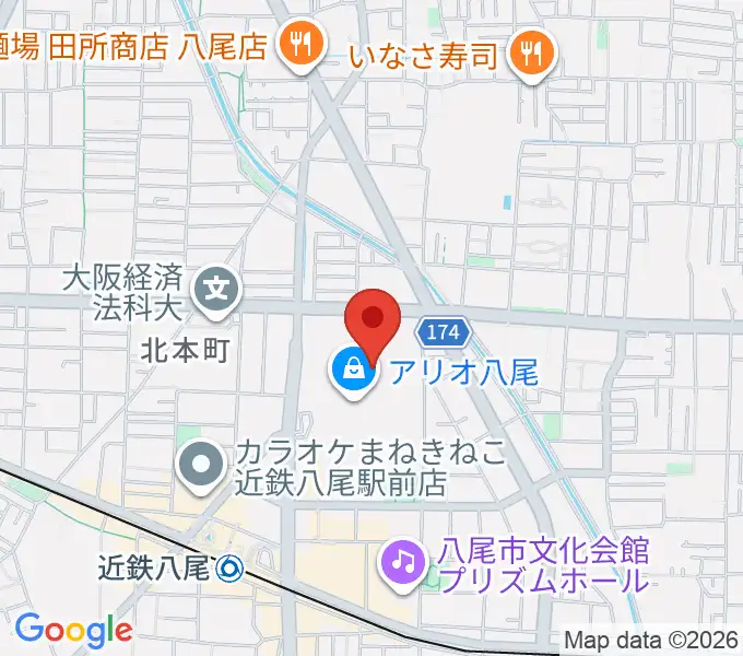 タワーレコード アリオ八尾店の地図