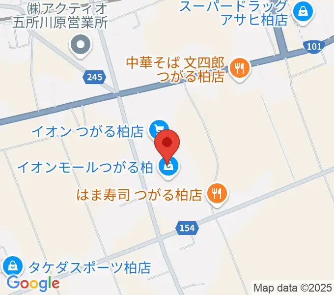 HMVイオンモールつがる柏の地図