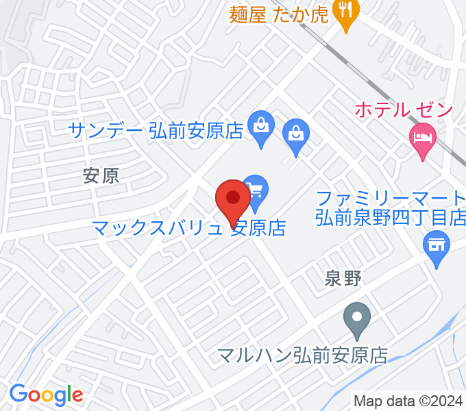 ゲオ弘前安原店の場所