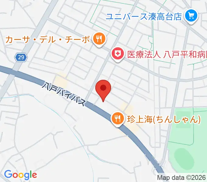 ゲオ八戸湊高台店の地図