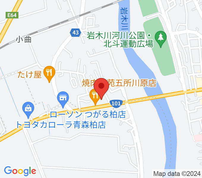 TSUTAYA 五所川原小曲の場所