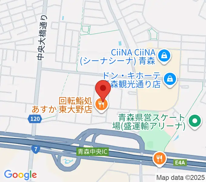 TSUTAYA 青森中央店の地図
