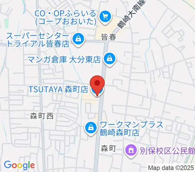 TSUTAYA 森町店の地図