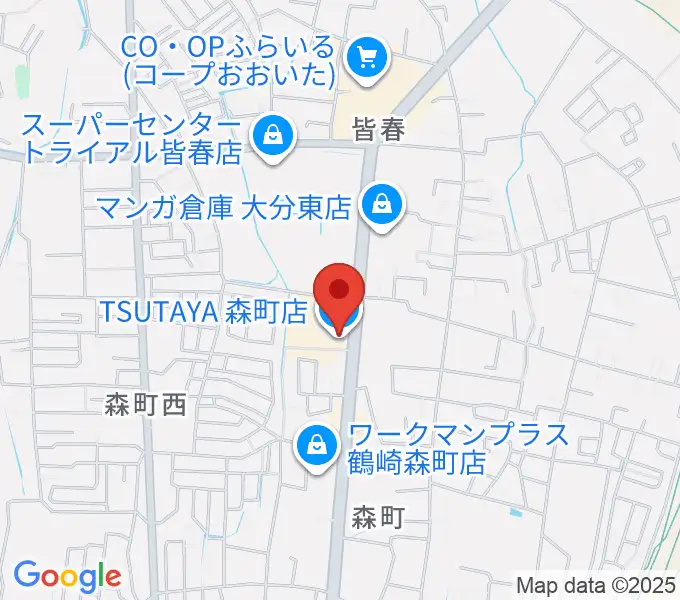 TSUTAYA 森町店の地図