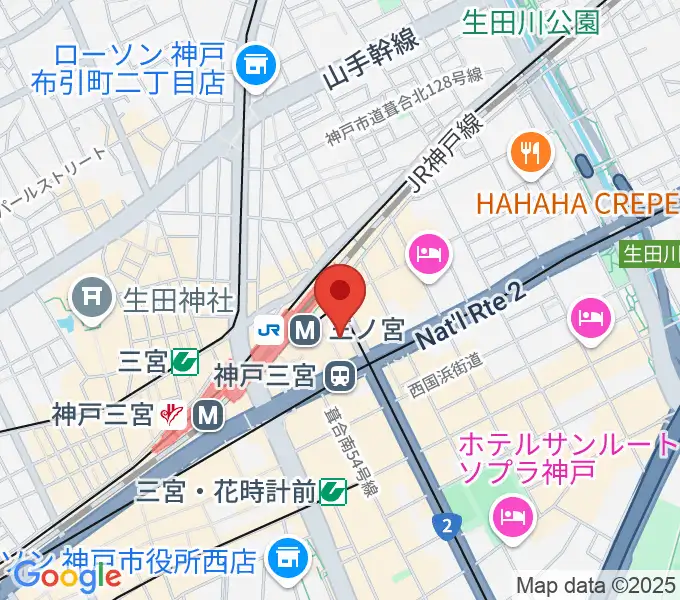 タワーレコード神戸店の地図