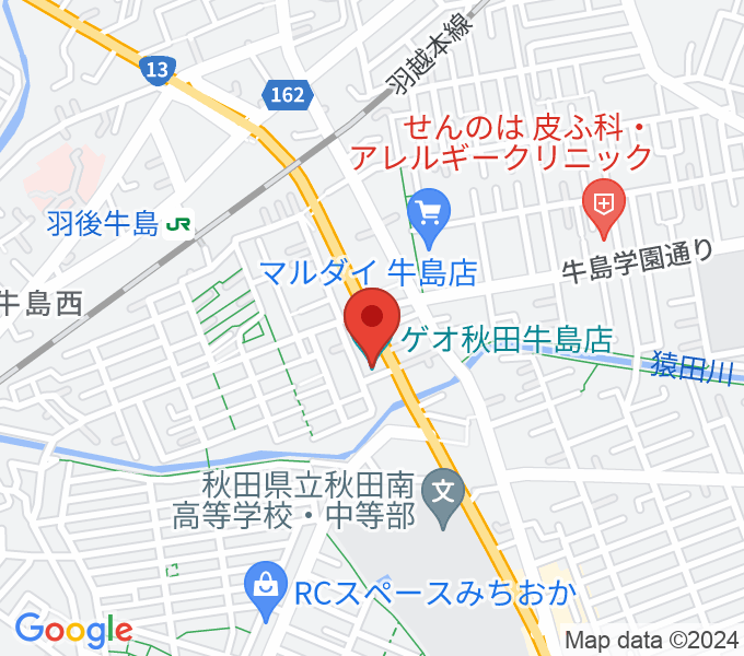 ゲオ秋田牛島店の場所