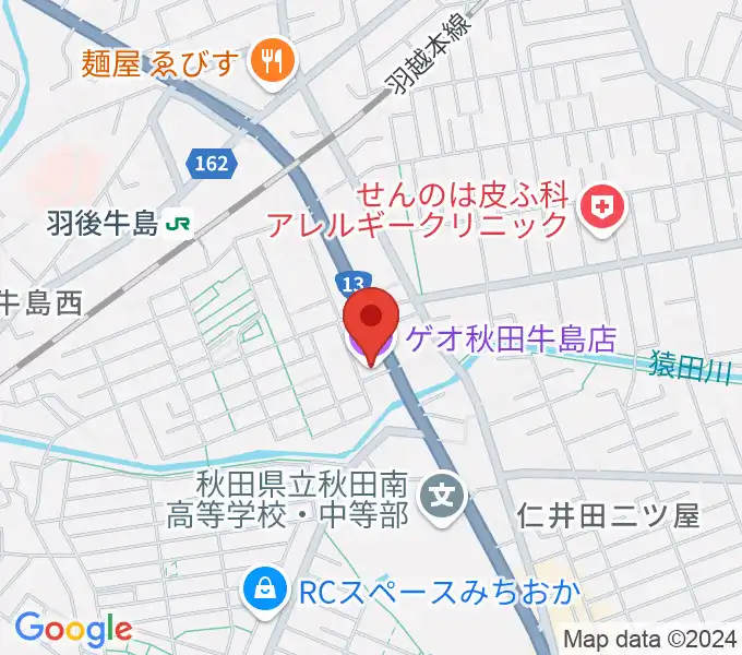 ゲオ秋田牛島店の地図