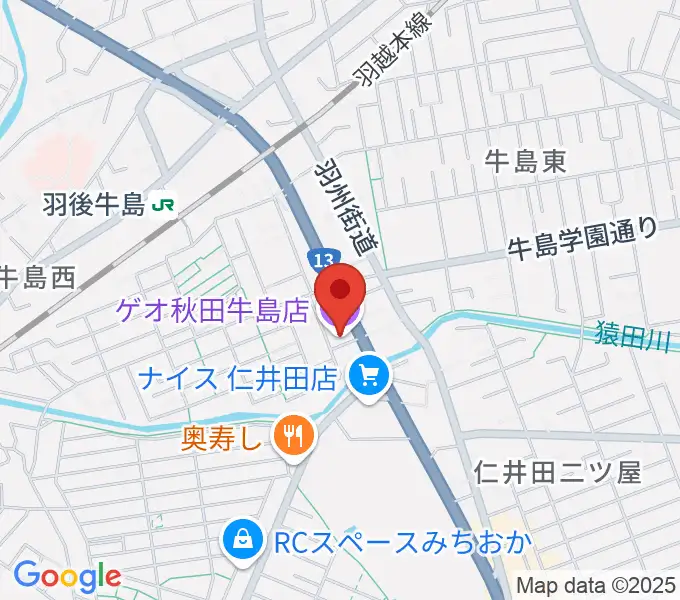 ゲオ秋田牛島店の地図