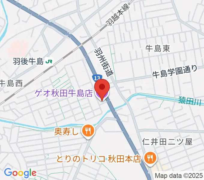 ゲオ秋田牛島店の地図