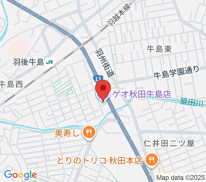 ゲオ秋田牛島店の地図