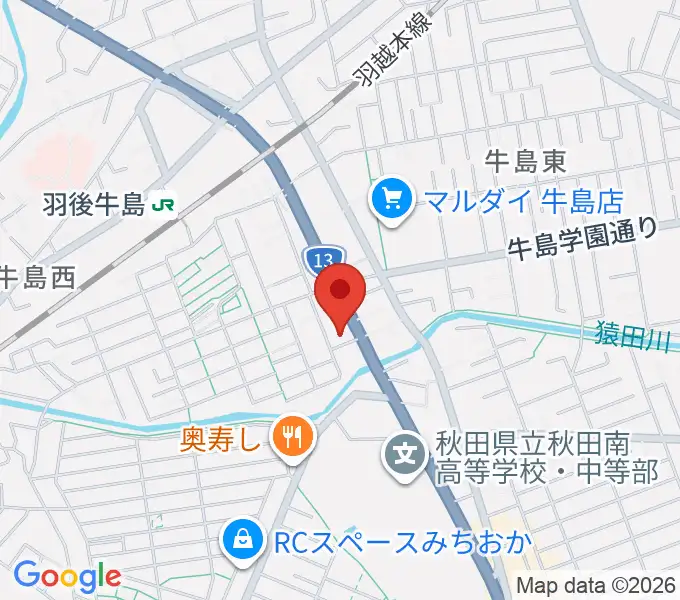 ゲオ秋田牛島店の地図