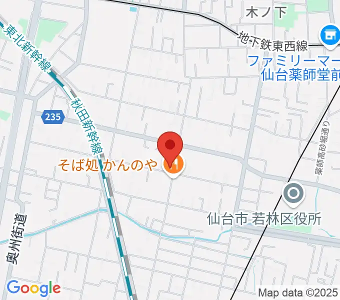 仙台若林ギター教室の地図