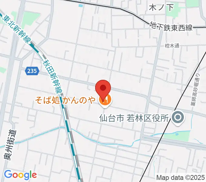 仙台若林ギター教室の地図