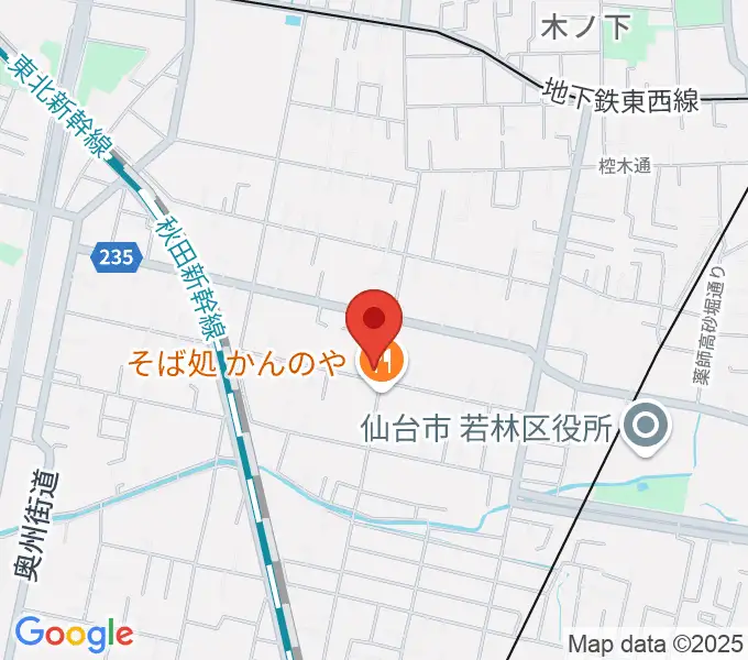 仙台若林ギター教室の地図