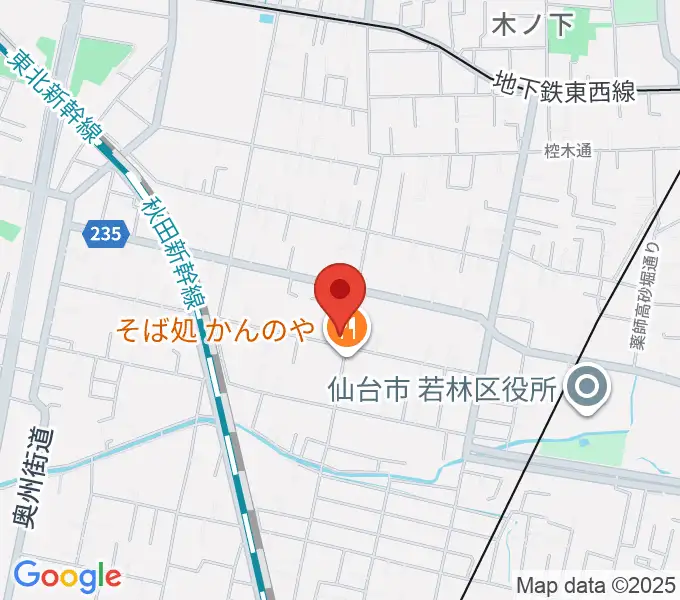 仙台若林ギター教室の地図