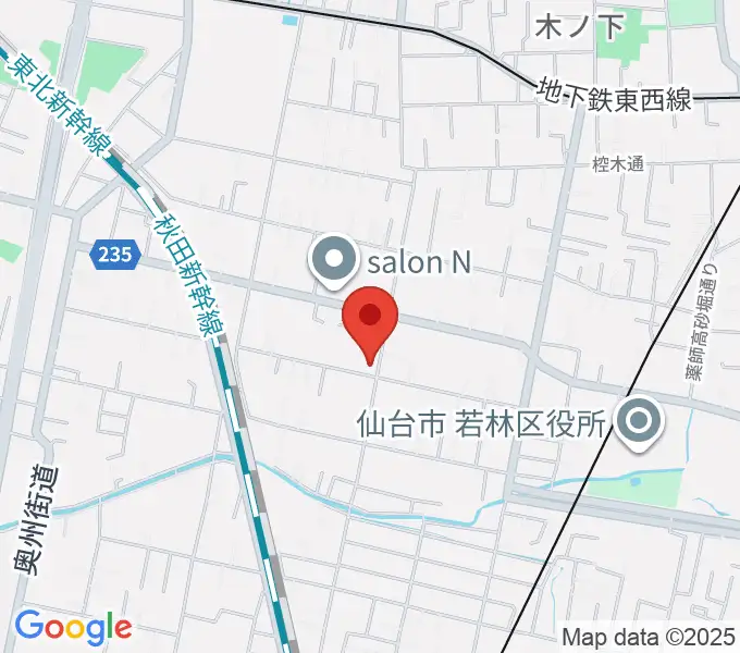 仙台若林ギター教室の地図