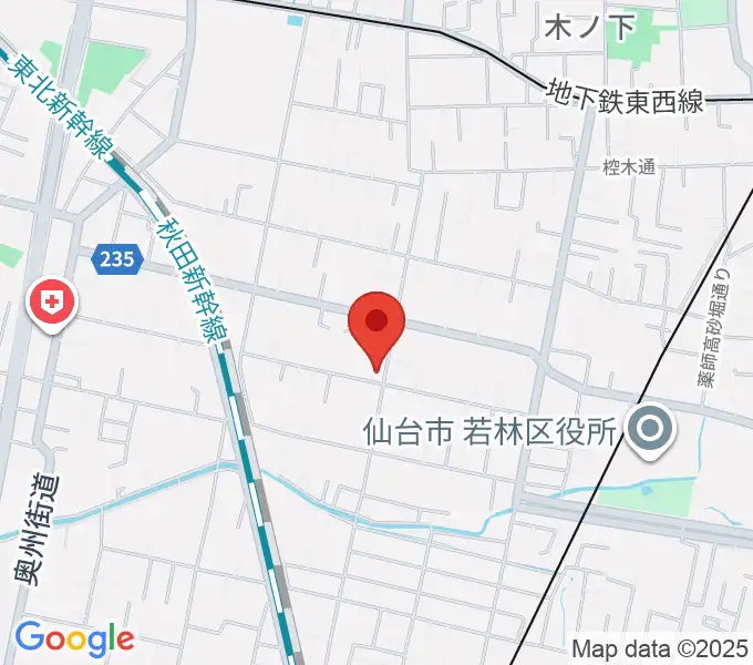 仙台若林ギター教室の地図