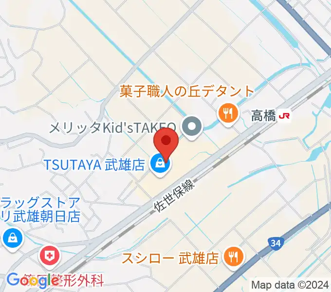 TSUTAYA 武雄店の地図