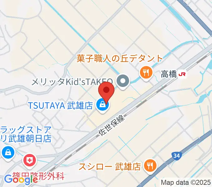 TSUTAYA 武雄店の地図