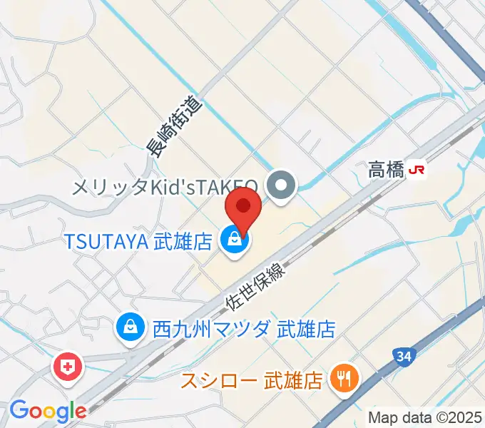 TSUTAYA 武雄店の地図