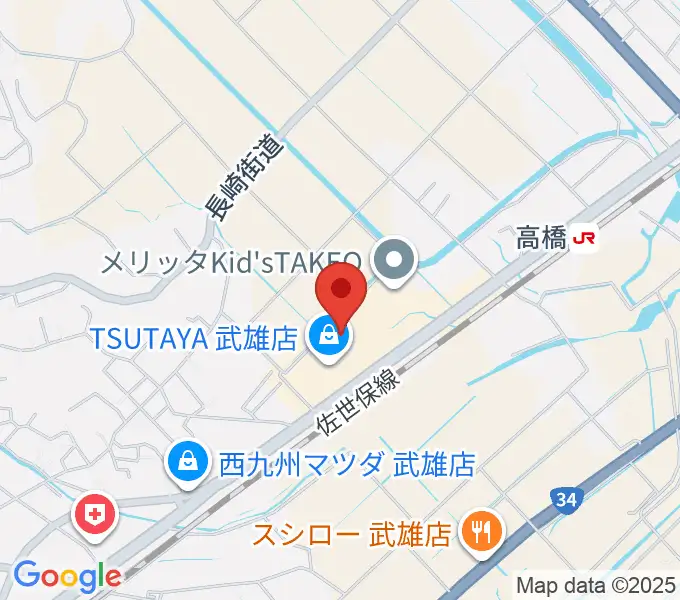 TSUTAYA 武雄店の地図