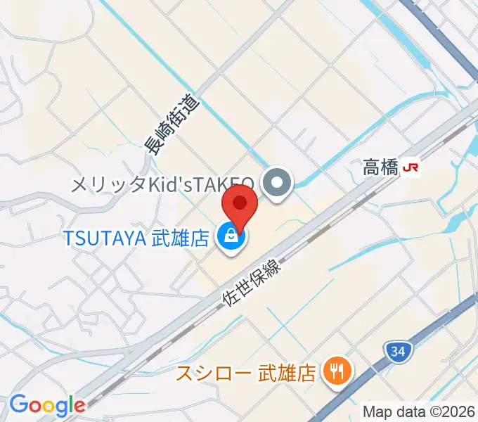TSUTAYA 武雄店の地図