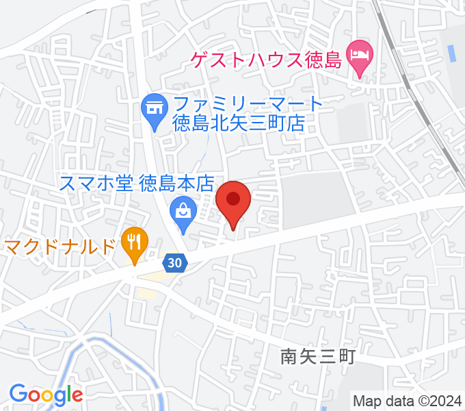 ゲオ徳島矢三店の場所
