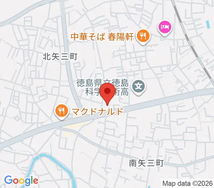 ゲオ徳島矢三店の地図