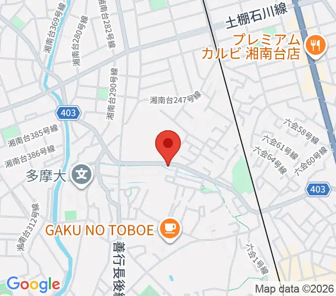 ギター・ウクレレ・ピアノ教室リトルアイランドの地図