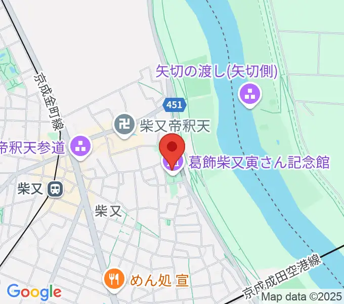 葛飾柴又寅さん記念館の地図