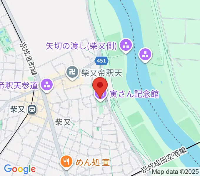 葛飾柴又寅さん記念館の地図