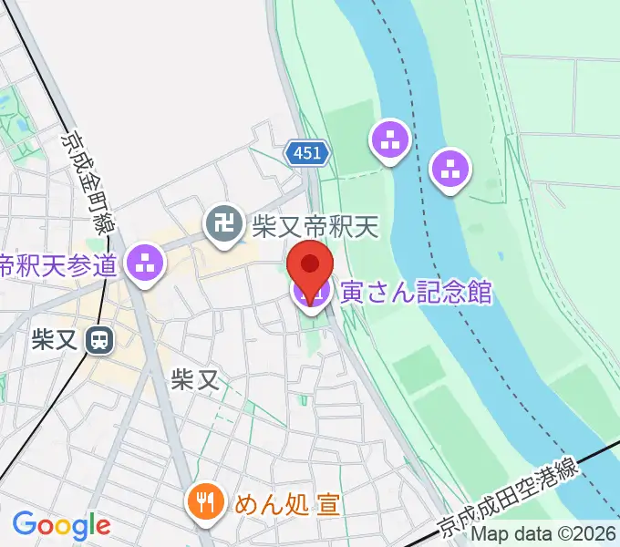 葛飾柴又寅さん記念館の地図