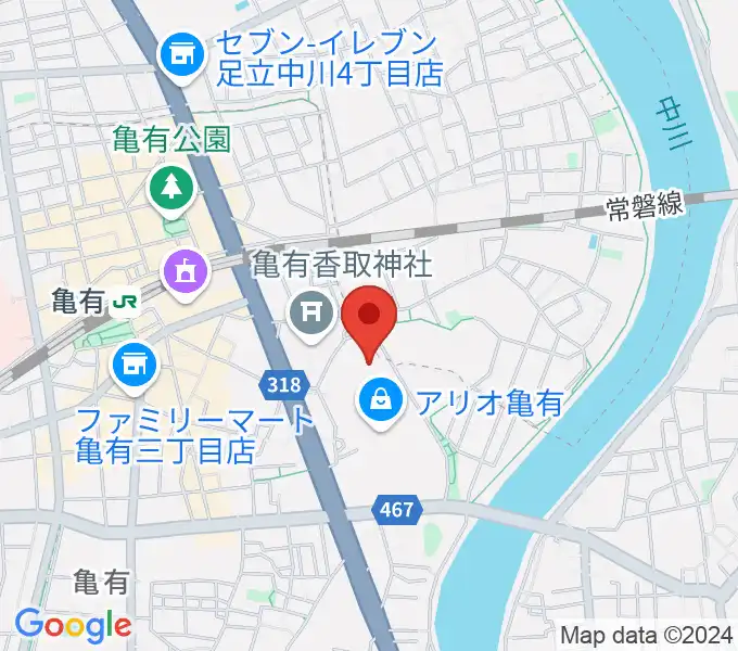 タワーレコード アリオ亀有店の地図