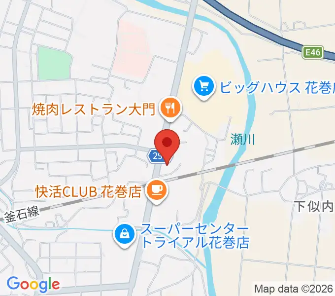 ゲオ花巻店の地図