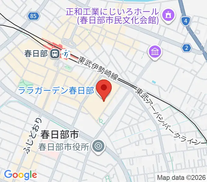 昭和楽器 ユニスタイル春日部の地図