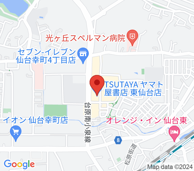 TSUTAYA ヤマト屋書店 東仙台店の場所