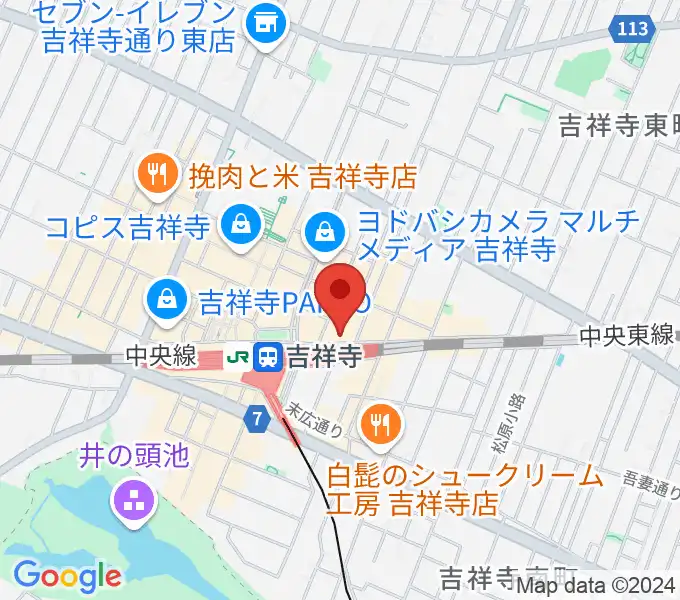 吉祥寺ブラック＆ブルーの地図