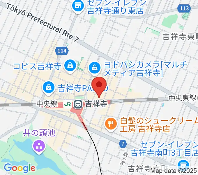 吉祥寺ブラック＆ブルーの地図