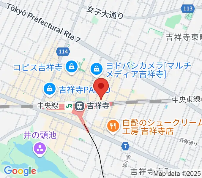 吉祥寺ブラック＆ブルーの地図